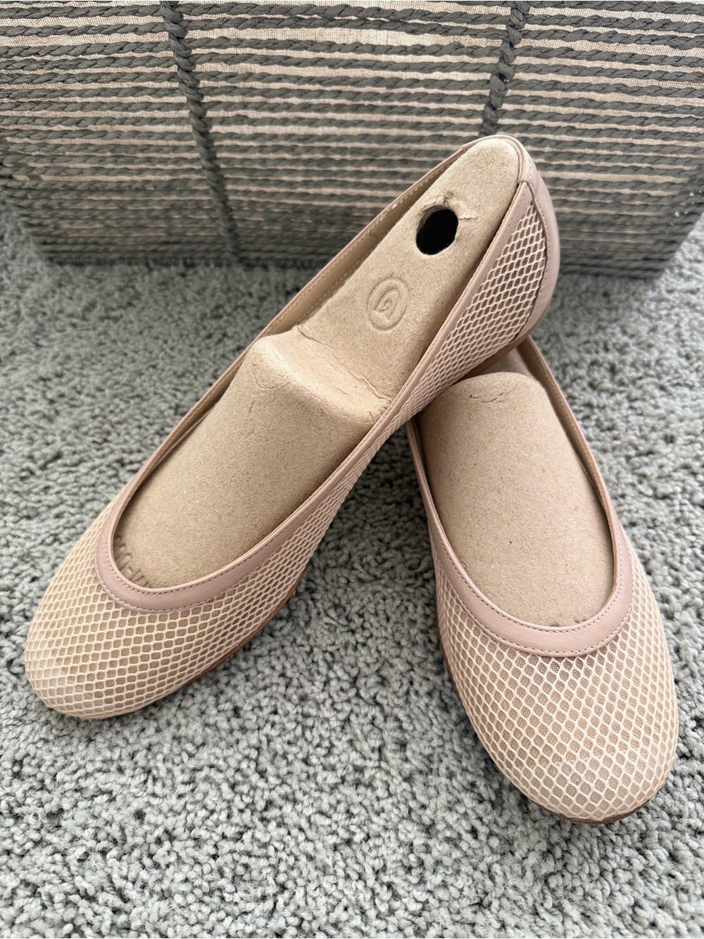 Women's Mesh Ballet Flats in Dusty Rose